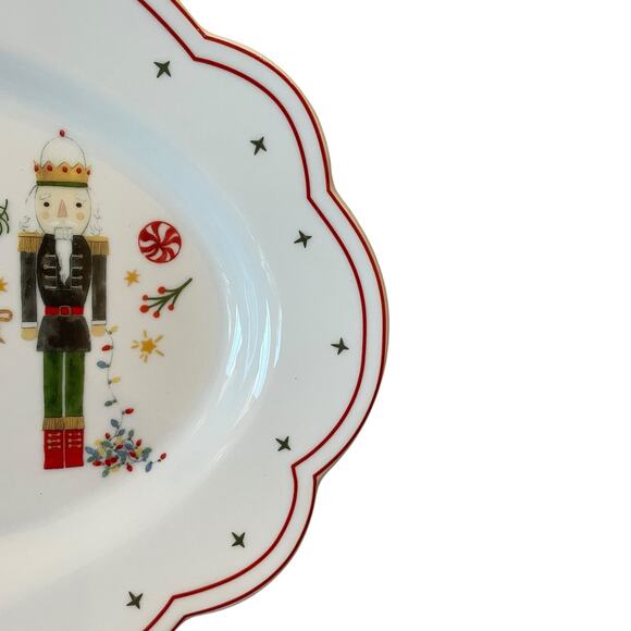 Grace Teaware Fine Porcelain CHRISTMAS NUTCRACKER Serving Platter Tray 10x14 NEW - Picture 5 of 10